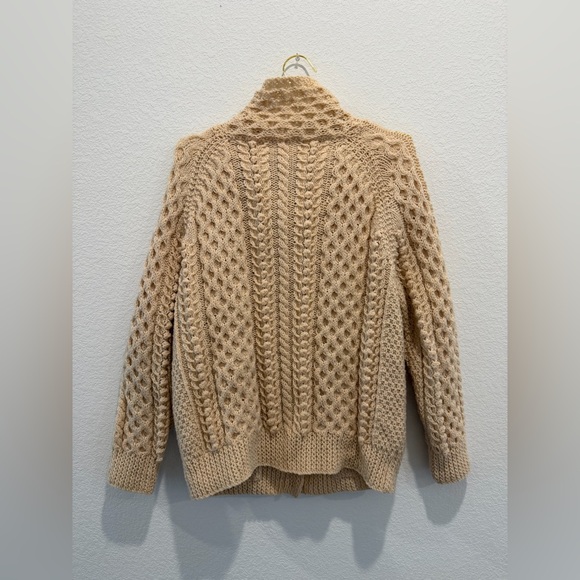 100% Irish Wool Chunky Sheila Handknits crochet Cardigan Sweater vintage - Picture 6 of 6